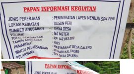 Paan informasi Pekerjaan Proyek Jalan Lapen dan proyek Drainase (Foto: Redaksi Flobamor.com)