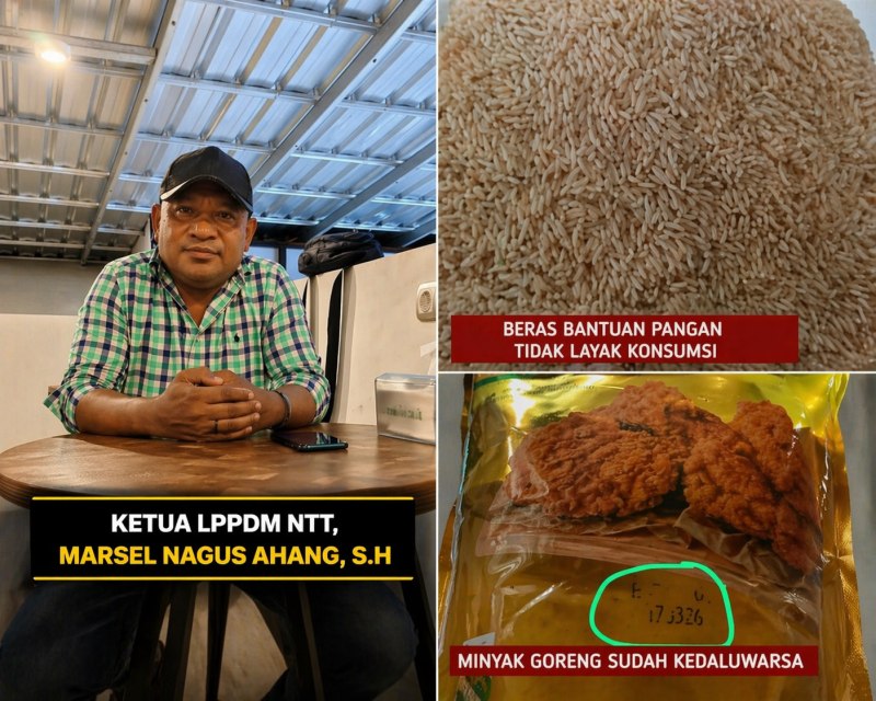 Kepala Bulog Ruteng Salurkan Bantuan Beras Tak Layak Konsumsi dan bantuan minyak goreng sudah kedaluwarsa (Dok.istimewa)
