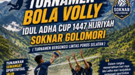 Turnamen Bola Voli Idul Adha Cup 1447 H resmi dijadwalkan bergulir mulai 7 Juni 2026 di Lapangan Sepak Bola Soknar, Golo Mori, Kecamatan Komodo, Kabupaten Manggarai Barat, Nusa Tenggara Timur (Dok.istimewa)