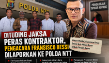 Tim advokat Gusti Piston yang terdiri dari Bildad Torino, M. Thonak, Nikolas Ke Lomi, Leo Lata Open, dan Yefta O. Djahasana, melaporkan Kuasa hukum Fransisco Fernando Bessi ke Polda NTT, pada Kamis (30/4/2026) (Dok.istimewa)