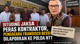 Tim advokat Gusti Piston yang terdiri dari Bildad Torino, M. Thonak, Nikolas Ke Lomi, Leo Lata Open, dan Yefta O. Djahasana, melaporkan Kuasa hukum Fransisco Fernando Bessi ke Polda NTT, pada Kamis (30/4/2026) (Dok.istimewa)