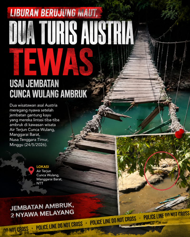 Tragedi maut di Cunca Wulang menewaskan dua turis asal Austria, (Minggu 25/5/2026) (Dok.istimewa)