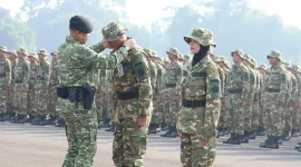Diklat Sarjana Penggerak Pembangunan Indonesia (SPPI) Koperasi Desa Merah Putih dan KNMP Tahun 2026 di Apron Skadron 45 Lanud Halim Perdanakusuma, Rabu (17/6/2026). (Sumber : Instagram/@lanud_halim_perdanakusuma)