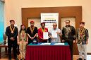 Ketua Presidium PP PMKRI Periode 2024-2026, Susana Florika Marianti Kandaimu, didampingi jajaran pengurus pusat teken MoU Beasiswa S1-S3 dengan President University. (Dok.istimewa)