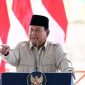Presiden Prabowo Subianto memberi sambutan saat meresmikan Bendungan Meninting di Desa Bukit Tinggi, Kecamatan Gunungsari, Lombok Barat, NTB, Jumat (10/7/2026). (Foto: Dok. YouTube Setpres Ri