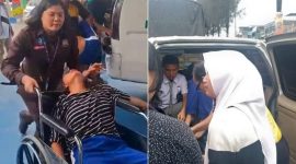Puluhan Siswa SMA Negeri 1 Berastagi, Kabupaten Karo tampak sedang dievakuasi ke RSU Efarina Etaham diduga akibat keracunan setelah menyantap Makanan Bergizi Gratis (MBG), Kamis (13/8/2026).