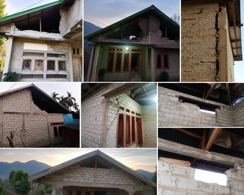 145 unit rumah di desa Wae Bangka, Kecamatan Lembor, Manggarai Barat, Nusa Tenggara Timur (NTT) mengalami kerusakan pascagempa. (Foto: Dok.Flobamor.com)