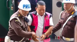 Eks Jaksa Agung Muda Tindak Pidana Khusus (Jampidsus) Febrie Adriansyah saat tiba di Gedung kejaksaan Agung, Jakarta, Kamis, 3 September 2026. (Foto.Doc.isth)